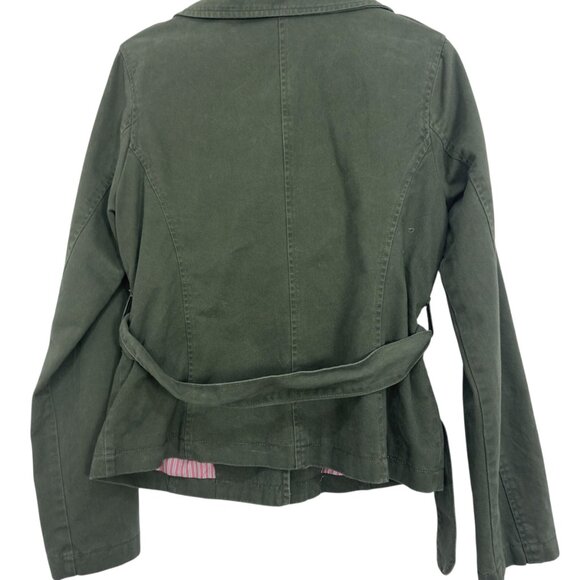 Mossimo Supply Co. Y2k Womens Green Button Up Utility Jacket SZ L Multi Pockets - Picture 11 of 13